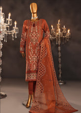 Falsafaa By HZ Textile Embroidered Organza 3 Piece Stitched Suit HZ25FV5 HZK-204 RST